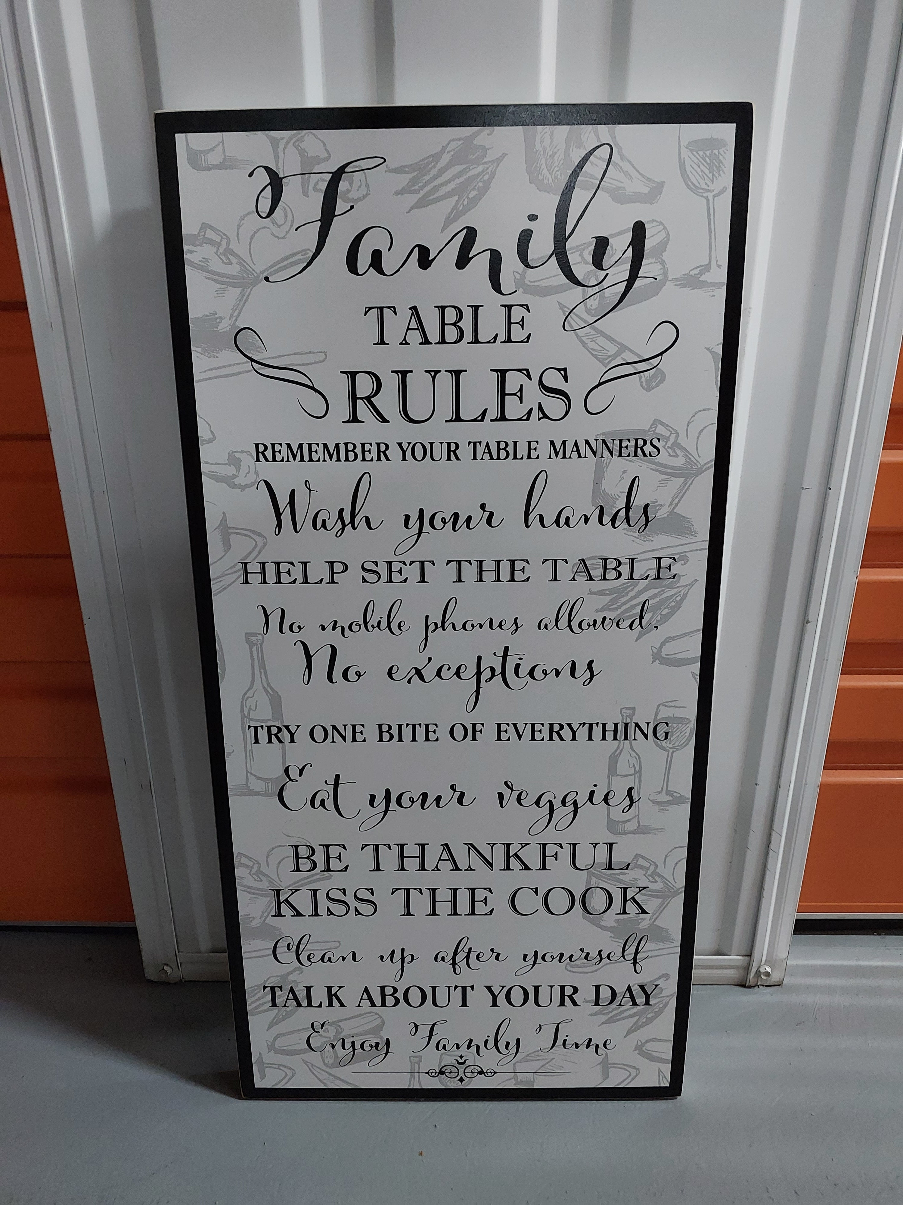 Table Manners Wall Sign